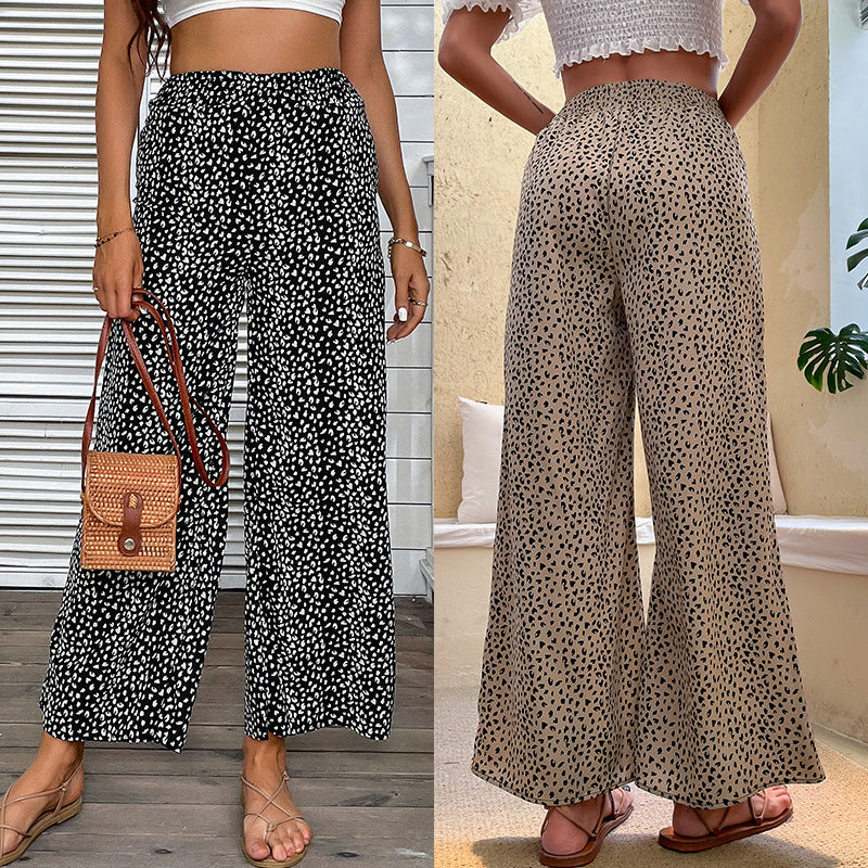 Women Wide Leg Pants Animal Print Chic and Style