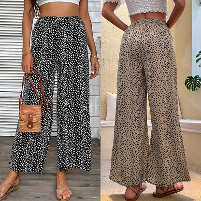 Women Wide Leg Pants Animal Print Chic and Style