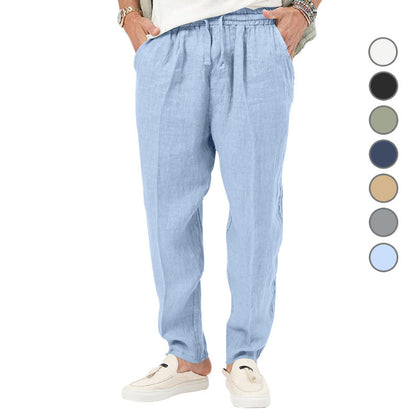 Light linen pants for men with elastic waist and practical pockets Chic and Style