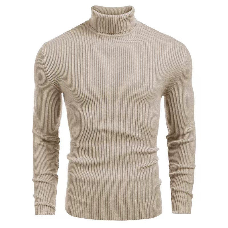 Pull à col roulé pour hommes en fine maille côtelée Chic und Stil