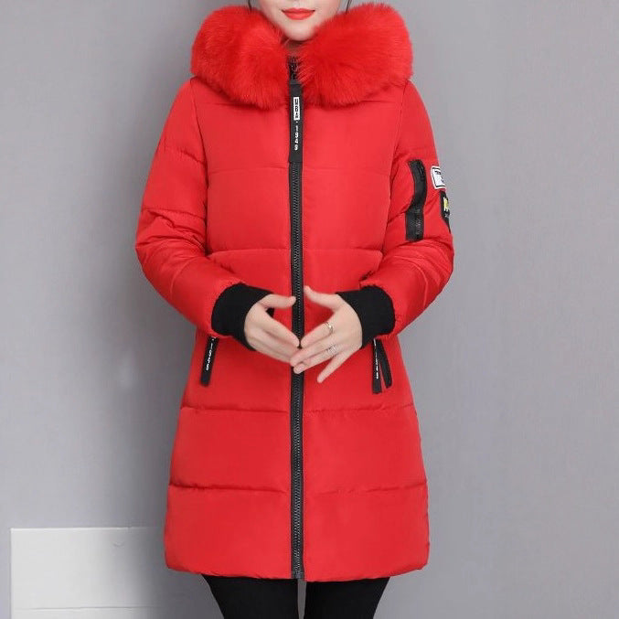 Veste matelassée à manches longues pour femmes avec col en fausse fourrure amovible Chic & Stil