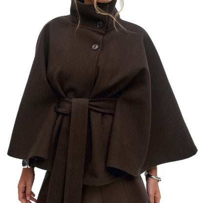 Dames élégante veste de transition avec col haut et ceinture à la taille Chic und Stil