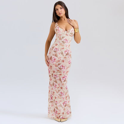 Robe de soirée slim fit florale Chic und Stil pour femmes
