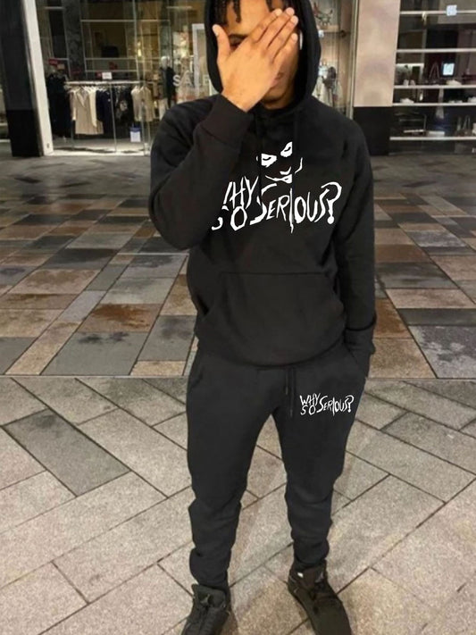 Women's hoodie and jogger pants set with creative graphic design Chic und Stil