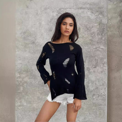 Pull en tricot pour femmes avec un design décontracté et effiloché Chic und Still