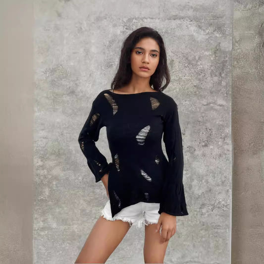 Pull en tricot pour femmes avec un design décontracté et effiloché Chic und Still
