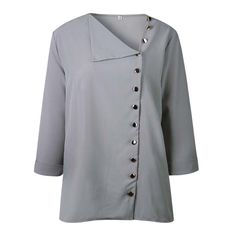 Dames Boutonné Détente Fit Blouse Chic und Stil