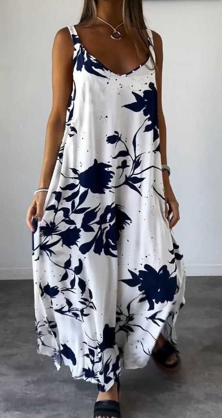 Robe maxi pour dames avec motif floral et coupe fluide Chic und Stil