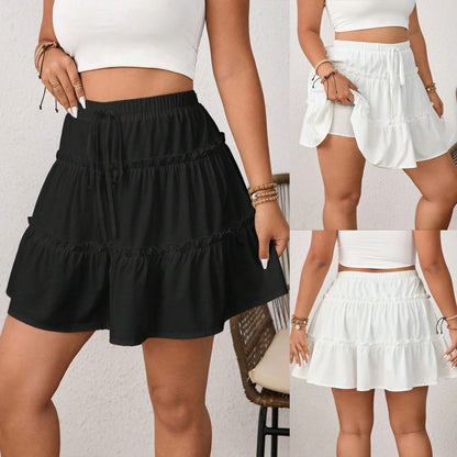 Ladies High Waisted Ruffle Skirt Chic and Style