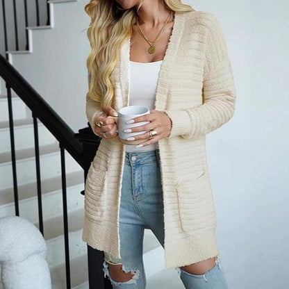 Dames Pull-over en tricot confortable avec poches et texture Chic und Stil