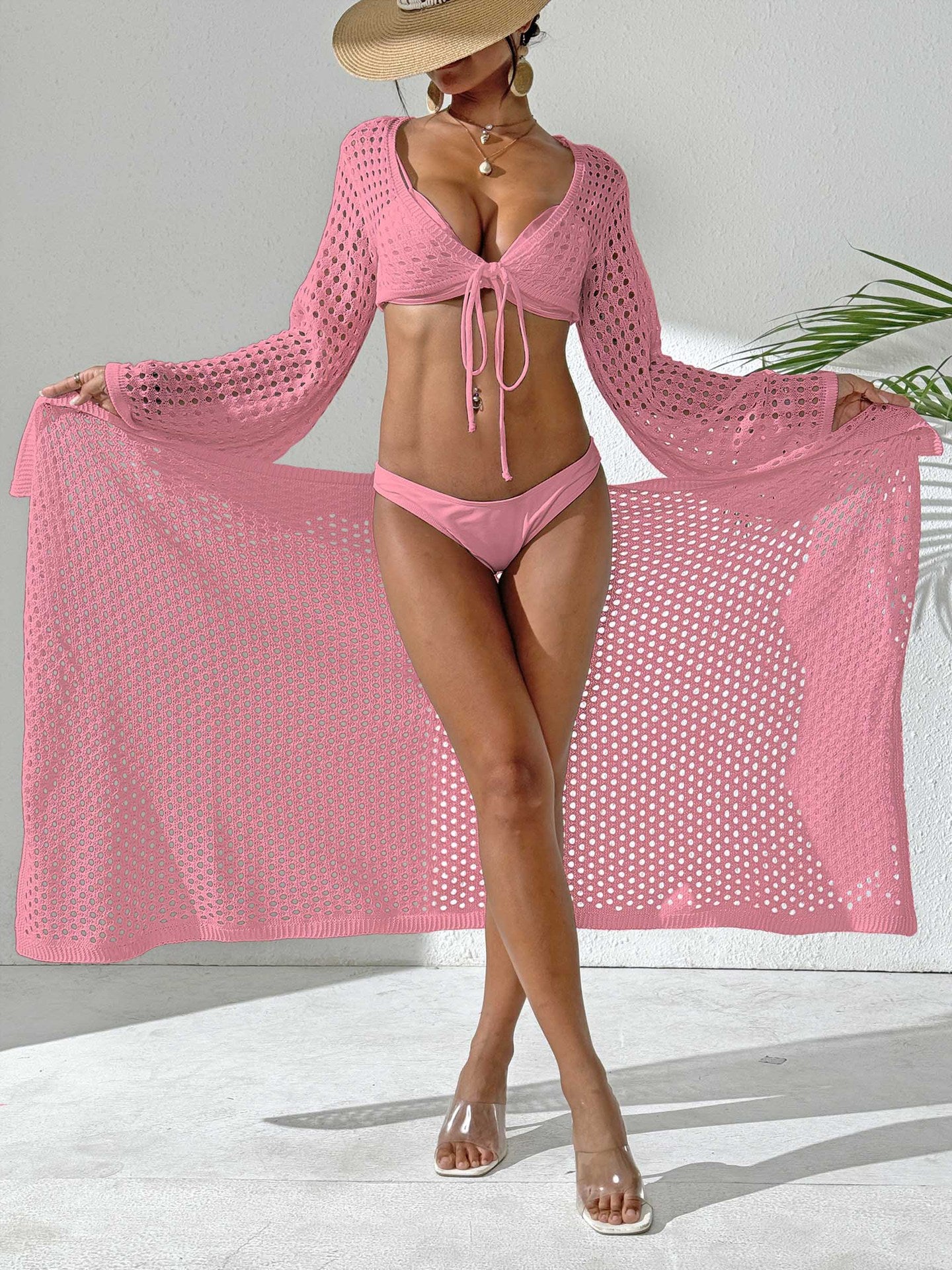 Dames Croche Plage Couverture Kimono Chic und Stil