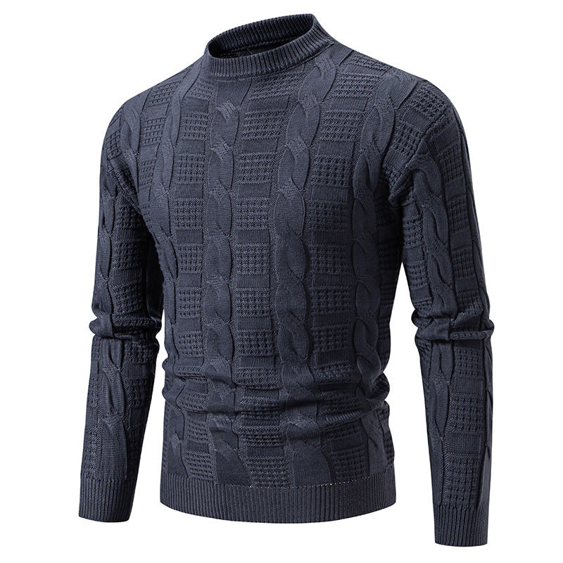 Quilted knit pullover for men with high collar Chic and Style