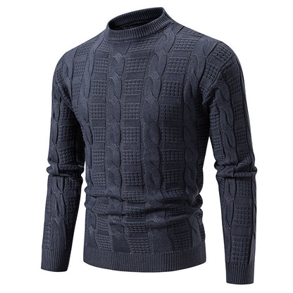 Quilted knit pullover for men with high collar Chic and Style