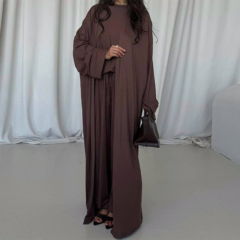 Dames élégant Maxi-robe avec cardigan ample Chic und Stil