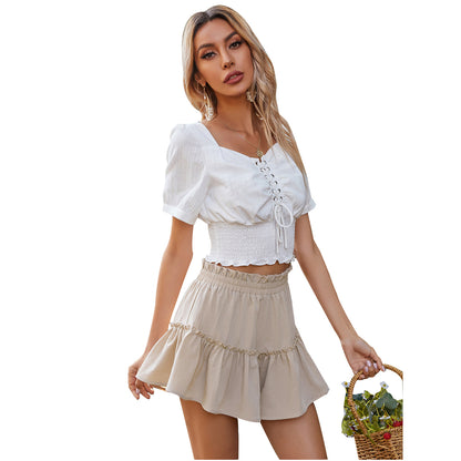 Jupe volants pour femmes avec taille élastique et détails de volant Chic und Stil