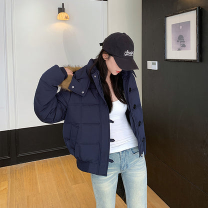 Dame veste d'hiver rembourrée avec col en fausse fourrure amovible et poches pratiques Chic und Stil