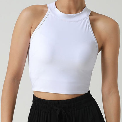 Ladies Sportif Crop-top with high collar and breathable properties Chic and Style