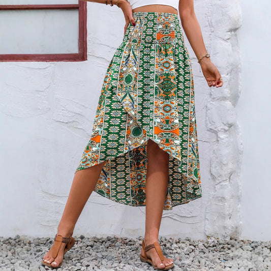 Jupe maxi femme avec coupe asymétrique et design floral Chic und Stil