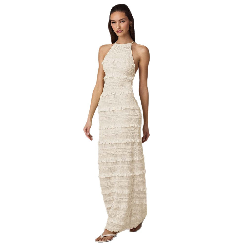 Robe maxi pour femmes avec détails en volants et coupe élégante Chic und Stil