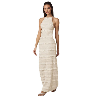 Robe maxi pour femmes avec détails en volants et coupe élégante Chic und Stil