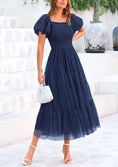 Robe maxi femme avec des manches volumineuses et une conception sans épaules Chic und Stil