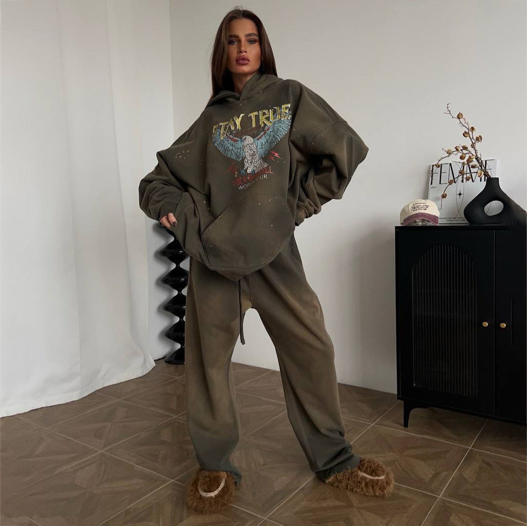 Chic and Style oversized casual hoodie set and jogger pants