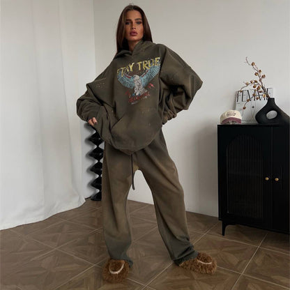 Chic and Style oversized casual hoodie set and jogger pants
