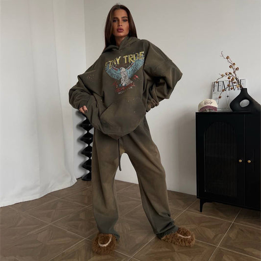 Chic and Style oversized casual hoodie set and jogger pants