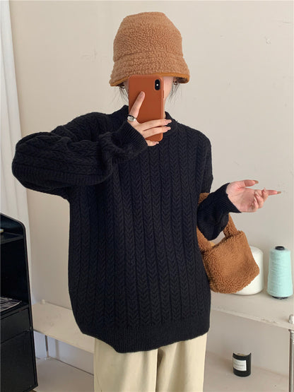 Pull en tricot pour femmes avec un motif torsadé structuré et une coupe décontractée Chic und Stil