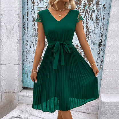 Robe A-ligne élégante pour femme avec manches en dentelle Chic und Stil