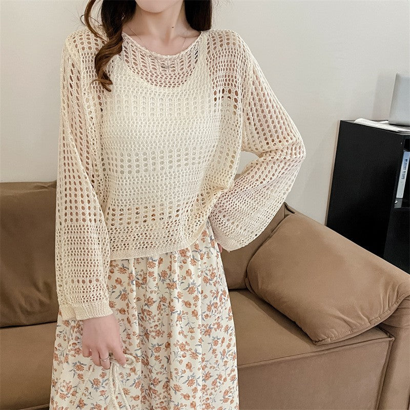 Dames Chunky Tricot Pull à mailles ouvertes Chic und Stil