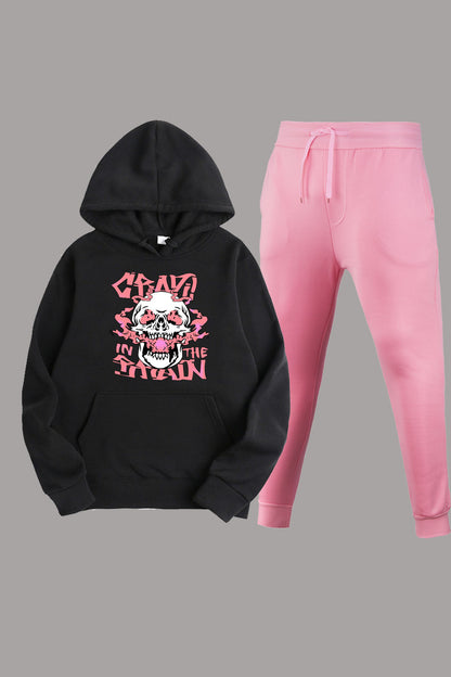 Women sporty hoodie with creative graphics and casual jogger pants Chic and Style