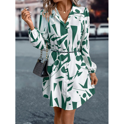 Robe à boutons pour femme à imprimé géométrique Chic und Stil