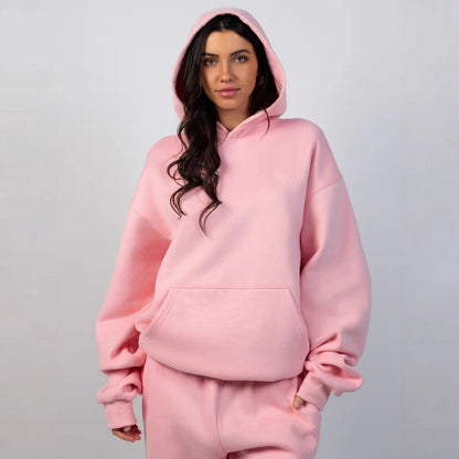 Pull à capuche décontracté pour femmes avec coupe large et poche kangourou Chic und Stil