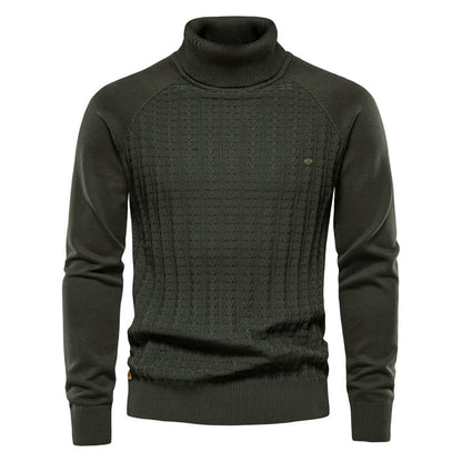 Pull en tricot pour hommes avec col montant tendance et design texturé Chic und Stil