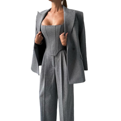 Dames Élégante combinaison blazer et robe corset Chic und Stil