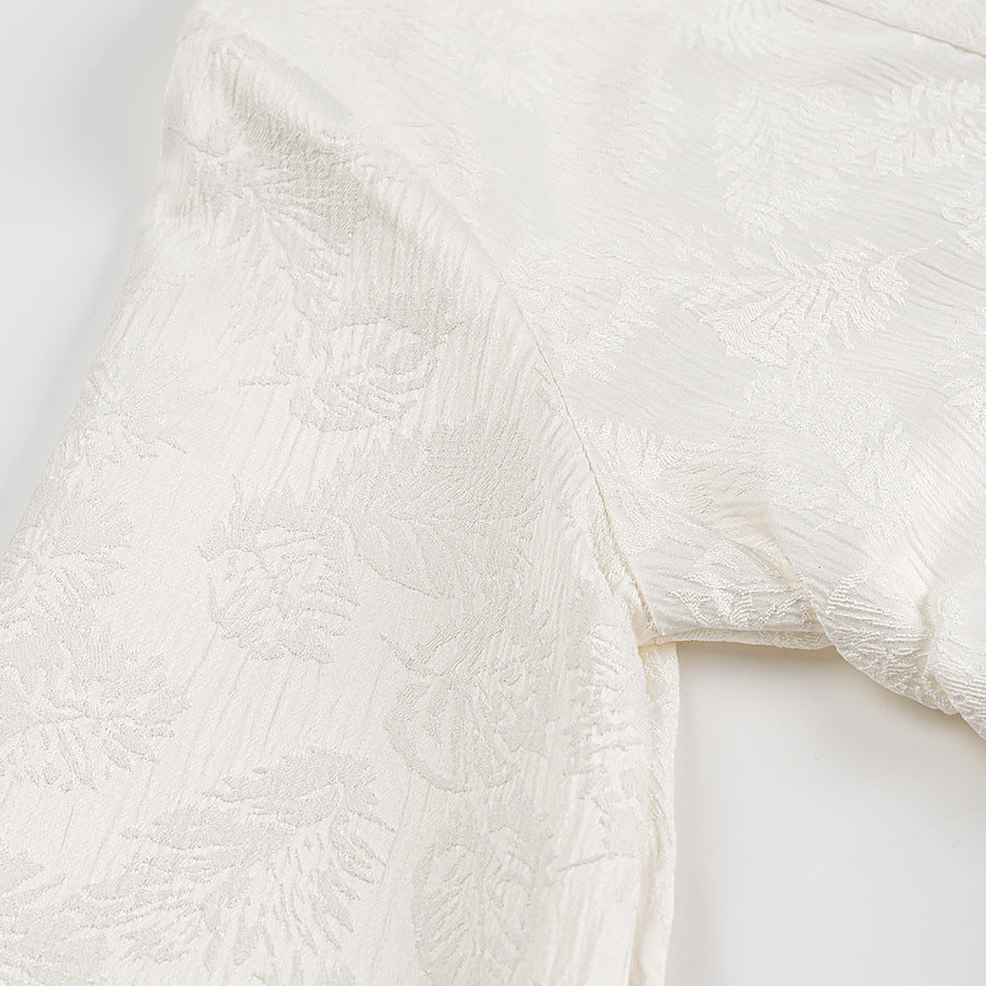 Robe chemise à manches longues pour femme avec col élégant et patte de boutonnage décorative Chic und Stil