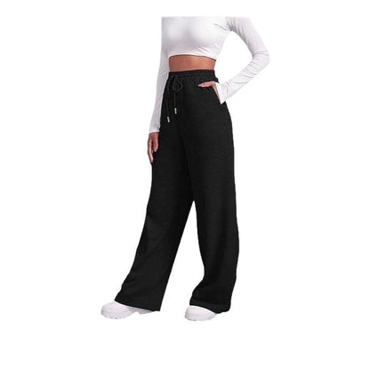 Comfortable athletic pants for ladies with elastic waist and side pockets Chic and Style