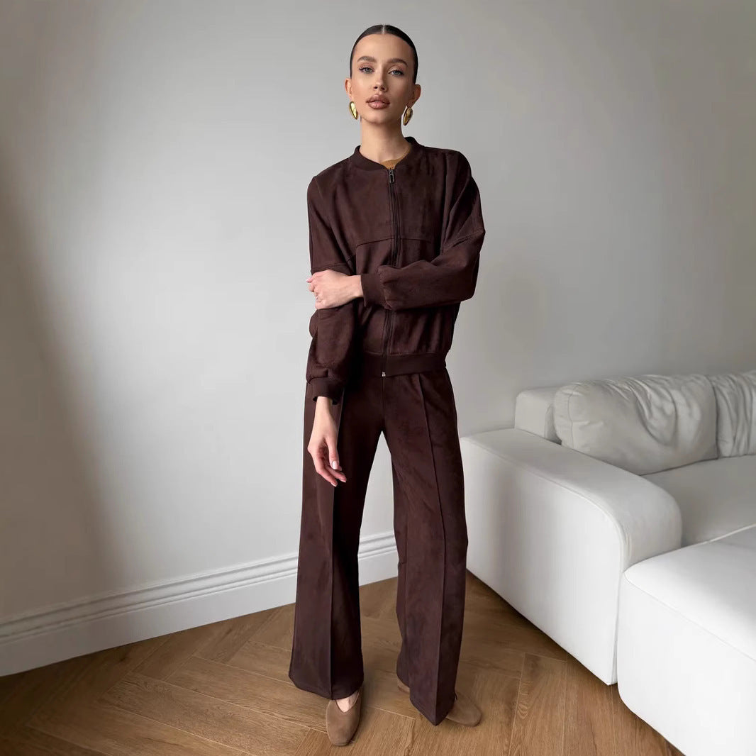 Oversized sport jacket for women with elastic sleeves and wide pants Chic und Stil