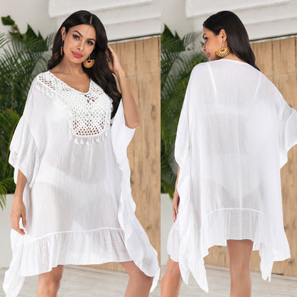 Dames Détail en Crochet Plage Kaftan Couvrir-Up Chic und Stil