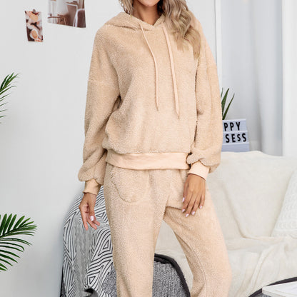 Dames Pull à Capuche en Fleece Set Chic und Stil