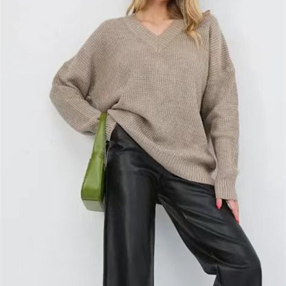 Pull femme à col en V et coupe décontractée Chic und Stil