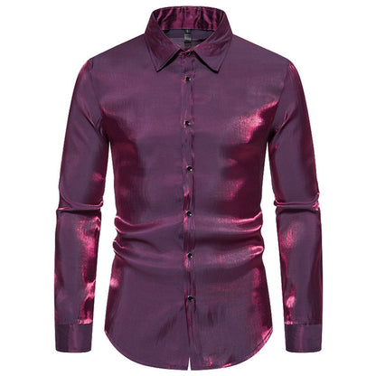 Chemise à manches longues pour hommes avec finition brillante et coupe élégante Chic und Stil
