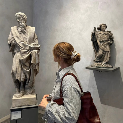 Two-piece women's striped outfit with oversized jacket and wide pants Chic und Stil