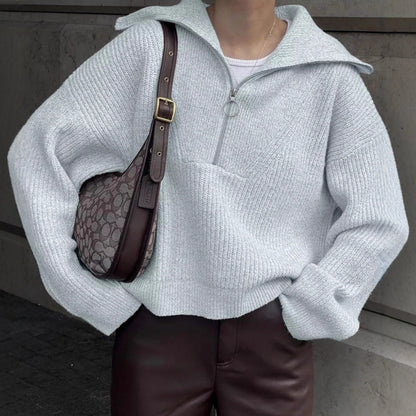 Pull en tricot pour femmes avec zipper et coupe décontractée Chic und Stil