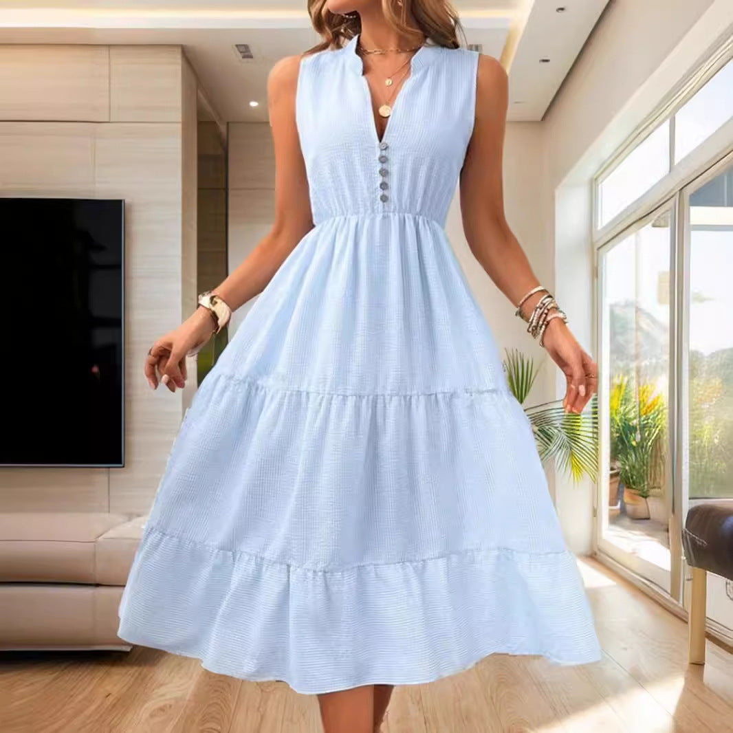 Robe midi à boutons pour femmes Chic und Stil
