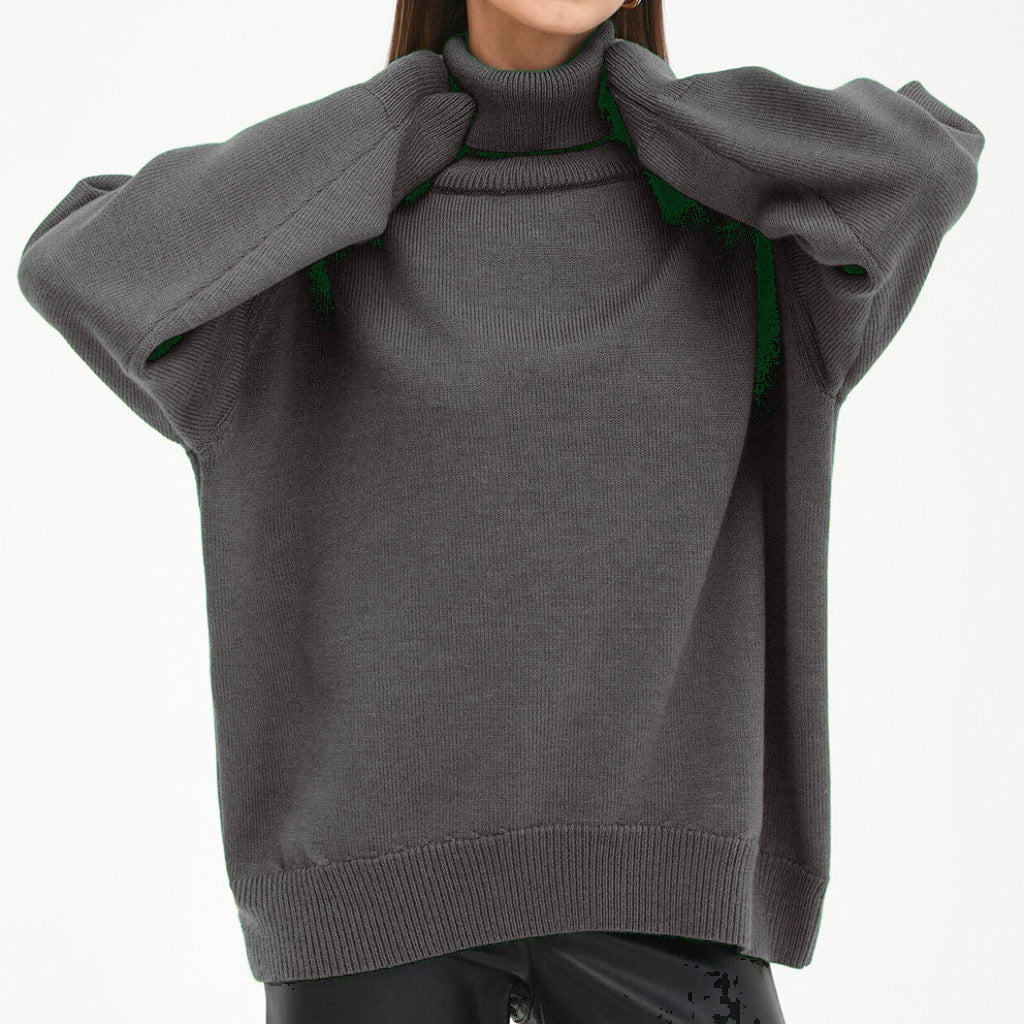 Pull à col roulé oversize pour femme avec structure côtelée Chic und Stil