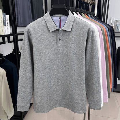 Men's Long Sleeve Polo with Structured Design and Breathable Properties Chic and Style