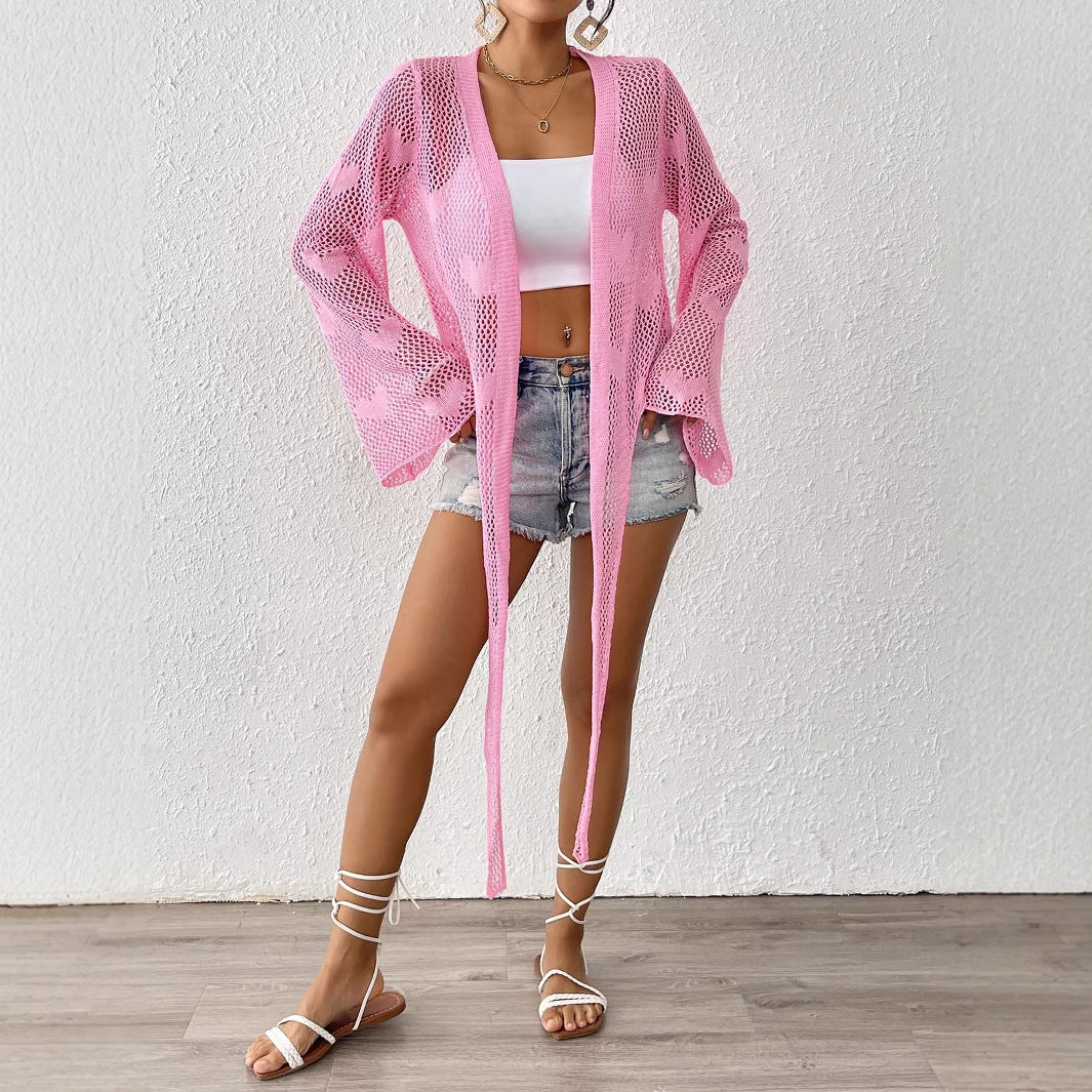 Dames Crochets Plage Couverture Cardigan Chic und Stil