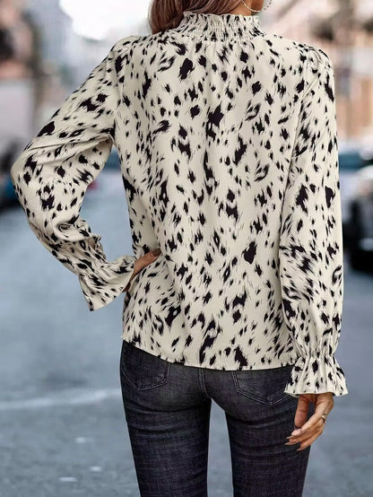 Dames Élégante Blouse à Manches Longues Imprimée Chic und Stil